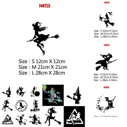 Wall Stickers Diy Halloween Witch Flying On Broom Car Window Decor Decal Vinyl Art Body Waterproof Sticker Drop Delivery Home Garden Dhegi