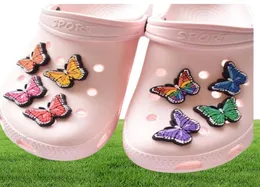 100st/Lot Original PVC Shoe Accessories Diy Butterfly Shoes Decoration Jibz For Charms Armband Kids Gifts1260608