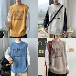 Homens kapmentos desenho animado haruku colete de camisola de inverno masculino de streetwear japonês maconha machos saques soltos 210923 s s