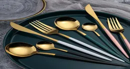 Specchi in acciaio inossidabile Tavolo da tavolo da tavolo oro cucchiaio cucchiaio forchetta posate da tè posate semplici per posate per cena ovest di posate per posate 4267686 4267686