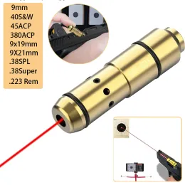 Optics Tactical Laser Ammo 9mm 380ACP 40SW Boresight Cal Laser Training Bullet Collimator Sight For Dry Firing Trainer Red Dot 9x19mm