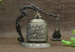 2020 New Metal Bell Dragão esculpido Relógio budista de boa sorte feng shui ornamento de decoração caseira figuras china campainha decoração c02207316954