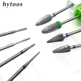 Bit hytoos 1pcs tungsten in carburo Burr unghie per unghie Bit 3/32 "pezzi per accessori per trapani manicure