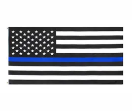 Fábrica direta 3x5fts 90cmx150cm Oficiais de aplicação da lei dos EUA Polícia Americana Bandeira Blue Line DWB10887316109