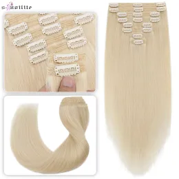 Extensions Snoilite Natural Hair Extensions 110170g Human Hair Thick Straight Hairpiece 10"24" 8Pcs/Set Full Head Natural Hair Clip In