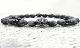 Men Skull Charm Bracelets India Labradorite 8mm Stone Light Beads European Buddha Bracelet for Men Handmade Bracelets3162472