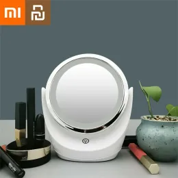 Irigators xiaomi YouPin Ayna 1x5x büyütme 360 ​​Derece Rotasyon Taşınabilir Çift Taraflı Masaüstü Işık Makyaj Aynası Akıllı