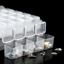 28 Slots Einstellbare transparente Plastiklager -Schmuckschachtel -Fach -Perlen -Perlen -Schraubhalter -Display Organizer Behälter