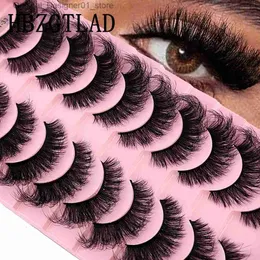 رموش كاذبة جديدة 10 أزواج من 3D Super Fluffy رموش كاذبة خالصة من الرموش الاصطناعية الاصطناعية Mink Cat Eyes Eyelash Extension Makeup Maquiagem Q240425