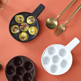 Nuovo 2024 6 fori in ceramica escargot piatto piatto griglie conchina conchina snail resistente al calore cottura vassoio cucina cucina gadget per resistenza al calore