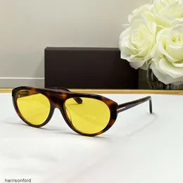 Designer occhiali da sole tom occhiali da sole giallo occhiali di lusso di lusso premium acetato di alta qualità occhiali da sole in stile pilota moderno maschi da sole da sole designer di donne da sole Uv400