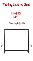 Party Decoration 108m High Wedding Backdrop Pipestand med tung bas justerbar gardinram PO Banner Stand2649946