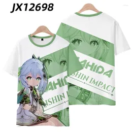 Camisetas masculinas 2024 Genshin Impact Nahida T-shirt Summer Boy Girls Kids de alta qualidade Crianças de manga curta