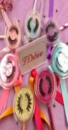 Whole 3d lollipop lashes faux mink eyelashes cheap custom logo stickers for lash box FDshine6815790