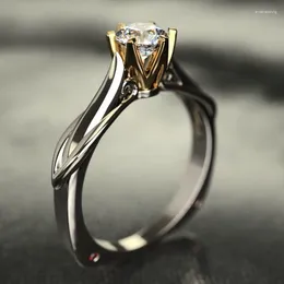 Pierścienie klastra 18k wielokrotnie złoty pierścień dla kobiet naturalny moissanite z diamentową biżuterią Anillos de Bizuteria Mejr Stoli Box