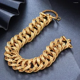 Link bransoletki luksusowy łańcuch ręki męskiej męski hurtowa bransoletka z koloru złota bijoux dla mężczyzn kobiet pulseira masculina