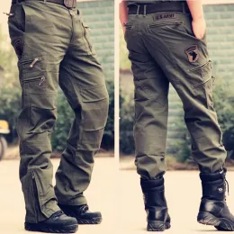 Byxor taktiska lastbyxor militär 100% bomullsarbete byxor 101: e luftburna US Army Vintage Air Assault Multi Pockets Joggers byxor