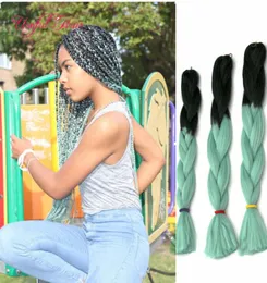 croceht hooks for braided hiar 24inch Ombre color JUMBO BRAIDS extensiones de cabello SYNTHETIC braiding hair extensions crochet b2202225