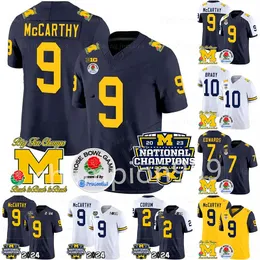 2024 Michigan Wolverines Ulusal Şampiyonlar NCAA Kolej Futbol Formaları Wilson Edwards Denegal Brady Tuttle Warren Bell McCarthy Corum Özel Dikişli Erkekler Çocuk