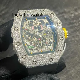 Marca di orologi di lusso 2023 diamanti top moisanite ghiacciato tratto di gomma in gomma automatica automatica a carico meccanico spazzatura con scatola ly