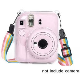 Сумки 1pc блестящая кристаллическая камера для камеры для Fujifilm Instax Mini 12 Прозрачная мешка с блестками с ремешком 12