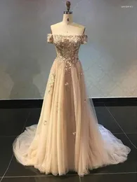 Parti Elbiseleri Angelsbridep 2 Mağaza Altın Akşam Vintage A-line Çiçek Şifon Zemin Uzunlukta Fermuar Tekne Boyun Gelin Gowns Prom