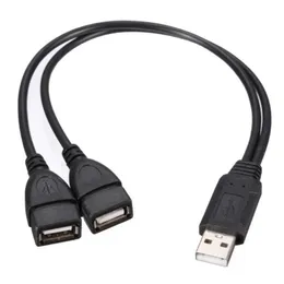 Yeni USB 2.0 A 1 Erkek - 2 Çift USB Kadın Veri Hub Güç Adaptörü Y SPRITTER USB Şarj Güç Kablosu Uzatma Kablosu