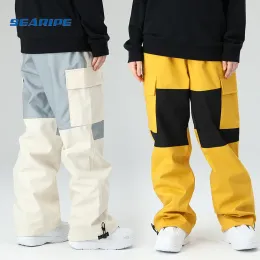 Hosen Searipe Men Ski Hosen Winterpaar Werkzeug -Snowboardhose Reflektierende Nacht Slip Women Ski Anzug wasserdichte warme Skiausrüstung