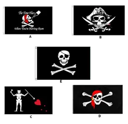 Skull Cross Bones Pirate Banner Flag singleside przerażający szalone Hallowmas Scary Banner Flags Party Materiały 90x150cm 5 Style 3x5ft6483123