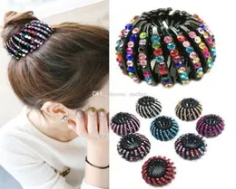 Kadın Kız Saç Klipler Rhinestone Renkli Tomurcuk Saç Pençe Makinesi Çörek Kristal Kuş Yuvası Saç Tür Saç Tırtmaları Kız Moda Accessories9044654