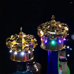 الحفلة زخرفة القابلة لإعادة الشحن LED Champagne Crown Cover Cap Topper Sparkler Light Bottle Service Strobe for Wedding Bar Decor