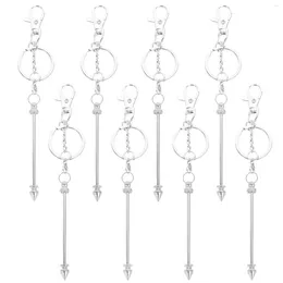 Keychains 8 PCs Picadas barras de chaveiro reutilizável liga de anel reutiliza Blanks Metal Crafting FOB