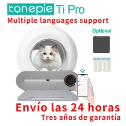 Boxes Automatic Self Claaning Cat Litter Bags Box 65L Pet Toilet Trash Tray with App English Version Contro Caja De Arena Para Gato