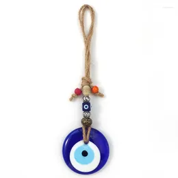 Dekorative Figuren Frühling 2024 Seil Evil Eye Keychin Lucky Blau für Frauen Männer Bag Auto handgefertigtes türkischer Schlüsselanhänger Dekoration Geschenk