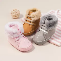 Boots Kidsun 2021 Winter New Baby Booties Boy Girl Boots Cotton Softsole Nonslip 따뜻한 유아 First Walkers Infant Crib Shoes