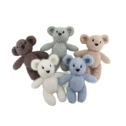 Fotografie Neugeborene Mohair Teddybären Spielzeugfotografie Stütze Baby Handgemachtes Strick Puppen Neugeborene Stufftierstreich