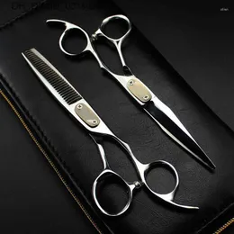 Haarschere 6.0 Verkauf Silber Japaner Haarschere Friseur Schere Friseur Rasierer Haarschnitt Schneidwerkzeuge Q240425