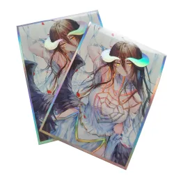 Spel 67x92mm 60st holografiska ärmar PKM -kort Lastare Anime Protector Dubbel Cover för MTG WS Board Games Trading Cards