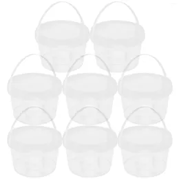 Canecas 8 PCs Lagosta Bucket Storage Alimentos Recipientes de plástico Small Drum Ice Cream Freezer Bin Bin Lids reutilizáveis