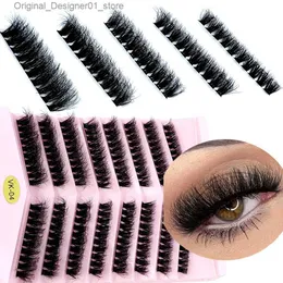 Falsche Wimpern persönliche Wimpern Cluster Russian Curly Nerk Wimpern Erweiterung Segmentierte falsche Wimpern 8d flauschig dickes Bündel Make -up Cilias Q240425