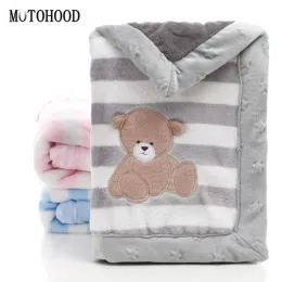 Sets Motohood Fleece Baby Decke Swadding Bettwäsche Neugeborene Wärme weiche Fleece Decke Feste Bettwäschessatz Baumwoll -Quilt -Säugling Swaddle