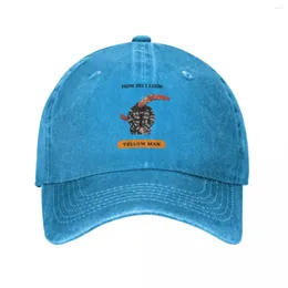 Caps de bola vintage Como faço para parecer um homem de beisebol sorridente de homem amarelo Capinho de beisebol Snapback Lavado Chapéus de golfe ao ar livre