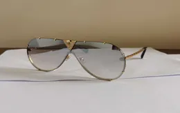 Homem óculos de sol espelhos de prata com pedras 1060 metal dourado piloto de sol UV400 Eyewear Top Quality with Box7370452