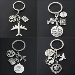 1pc World Map Charms Flugzeugschlüsselketten, egal wo der Anhänger für Reisen Jewlery Freedom Gift Traveller 240425