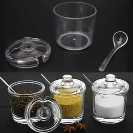 Livsmedelsbesparare Förvaringsbehållare Akryl Sässmaksburk Spice Används för salt sockerpepparpulverkök leveranser H240425