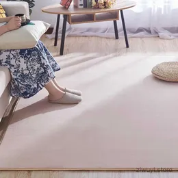 Carpetes de lã de coral de cor sólidos para a mesa de estar moderna Tapete de chá Tapete de chá cinza Crianças brincar