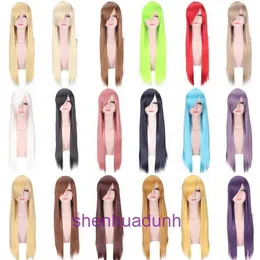 Peruklar kadın insan saçı cosplay wig evrensel 80cm renk uzun süreli erkekler ve