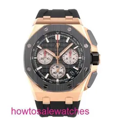 Luxus AP Armband Uhr EPI Mens Watch Royal Oak Offshore -Serie 26420ro New Rose Gold Keramik Ring Chronographen Herren Mode Freizeitsport Mechanical Watch