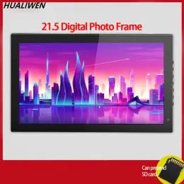 Quadros 21,5 polegadas HD Digital Photo Frame 1024x600 HD Ultrathin LED Foto eletrônico Álbum LCD Photo Frame