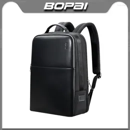 Backpack BOPAI 2024 Men 15.6 Inch Laptop Business Widen USB Charging Bag Trip Outdoor Male Wet Dry Separation